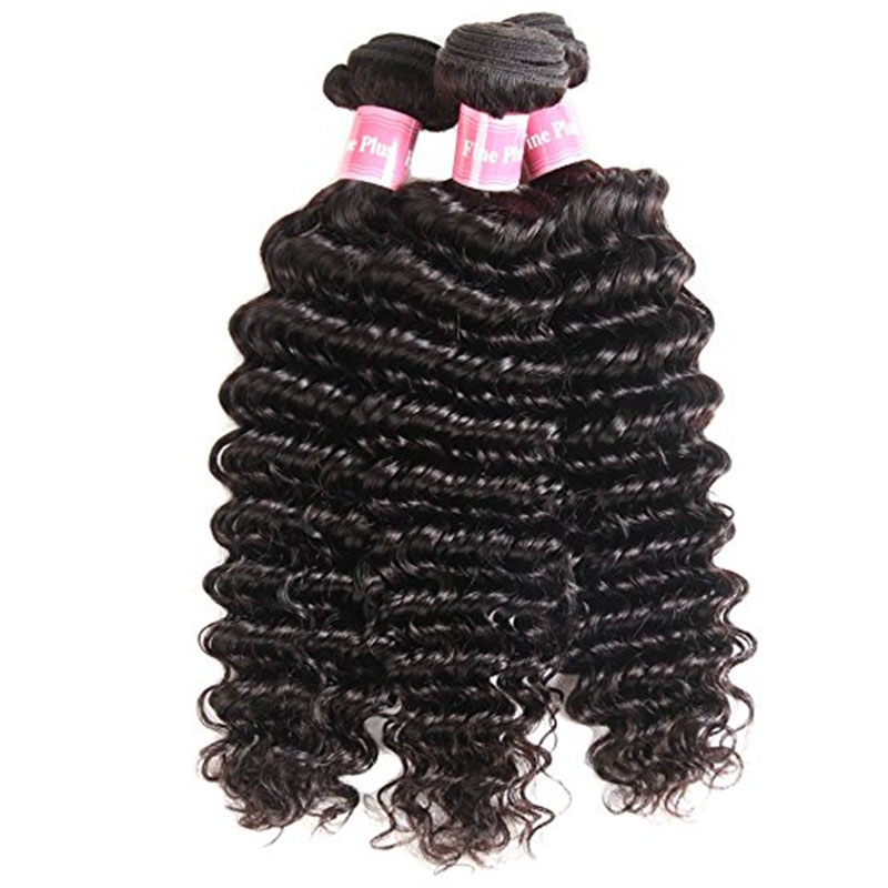 8a Deep Curly Wave 3 Bundles with Lace Frontal Closure 13×4 Ear to Ear Frontal with Bundles Bleached Knots Unprocessed Brazilian Deep Wave Hair - Image 2