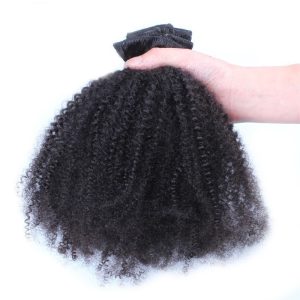 Clip In Human Hair Extensions 4B 4C Afro Kinky Curly Brazilian Non Remy Hair Full Head 7 Pcs Natural Color Hair - Image 6