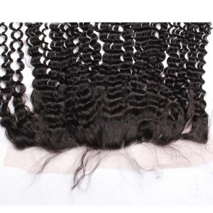 Frontal Closure Kinky Curly Brazilian Remy Hair Ear To Ear Lace Frontal Closure 13x4inches Natural Color - Image 3