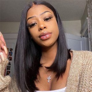 Straight Bob Wig Lace Front Human Hair Wigs 13x4 Bob Frontal Wigs Brazilian Remy Hair Lace Closure Wig 150% Density Pre Plucked - Image 3