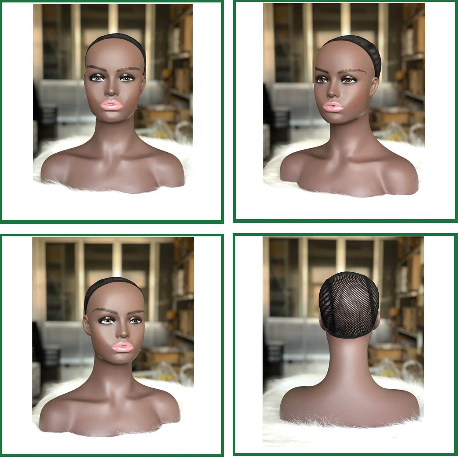 Realistic Female Mannequin Head with Shoulder Manikin PVC Head Bust Wig Head Stand with Makeup for Wigs Display Making,Styling,Sunglasses,Necklace Ear - Image 8