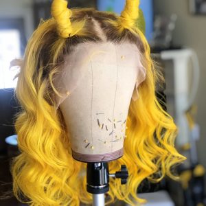Transparent Lace Wigs # Brown Yellow Ombre Colored Human Hair Wigs Body Wave Brazilian Remy Lace Front Wig Closure Wig - Image 4
