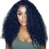 PWigs Online 360 Lace Wigs 8A Human Hair Loose Curly Natural Color Brazilian Hair 130% Density Bleached Knots With Baby Hair Around