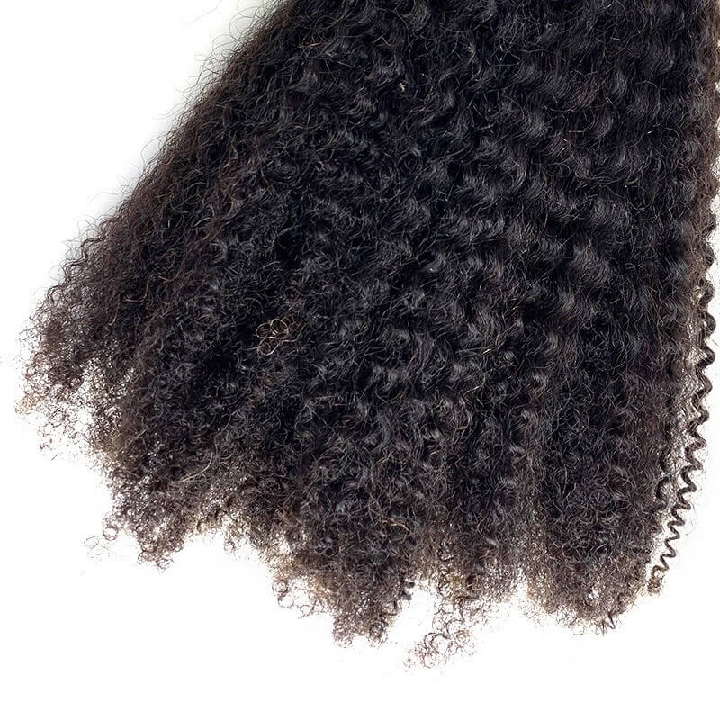 Double Drawn Russian Real Human Hair Micro 4B4C Afro Kinky Curly Virgin Remy I Tip - Image 5
