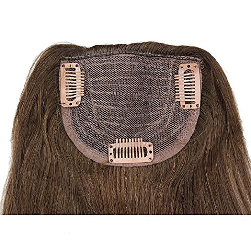 Clip-in Front Hair Bangs Full Fringe Short Straight Hairpieces Brazilian Virgin Human Hair Extensions for women 6-8inch (#4) - Image 3