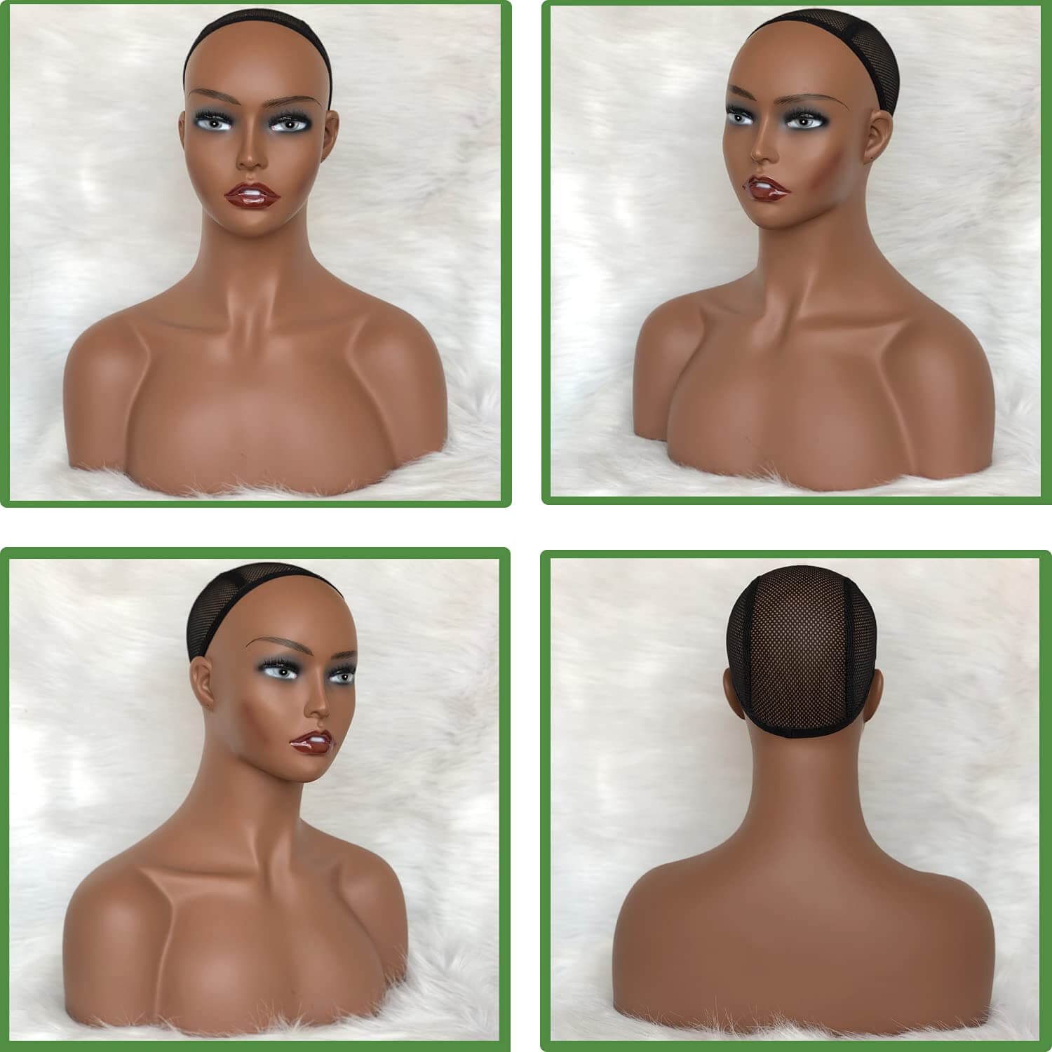 Realistic Female Mannequin Head with Shoulder Manikin PVC Head Bust Wig Head Stand for Wigs Display Making,Styling,Sunglasses,Necklace Earrings - Image 14