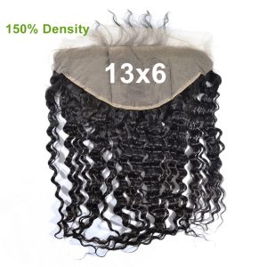 150% Density Lace Frontal 13x6 Deep Wave Brazilian Human Hair Ear To Ear Bleached knots Pre Plucked With Baby Hair