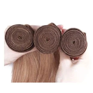 Alternative view of Bundle Hair Color #27 Honey Brown Straight Brazilian Human Hair Weave 3 Buddles