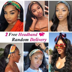 Headband Wig Body Wave Human Hair Wigs For Black Women Brazilian Virgin Hair Glueless None Lace Front Wigs With Headband Machine Made - Image 6
