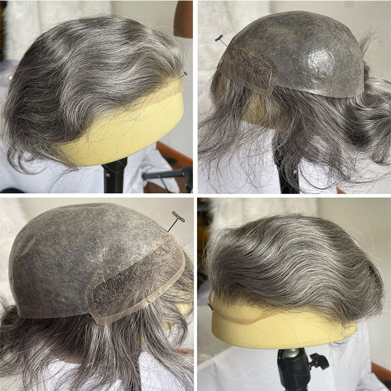 Toupee for Men Human Hair Men's Thin Skin Hair system with French Lace Hair Line Front 8x10 Inches Men Wigs Touppe For Black Men 22# color - Image 26