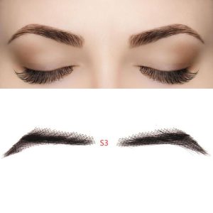 Alternative view of Fake Eyebrow Swiss Lace Invisible Eyebrows For Women and Men Black Color 100% Human Hair Full Hand Tied Eyebrow Hair