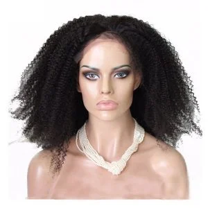 Alternative view of Lace Front Wigs Human Hair 250% Density Brazilian Human Hair Natural Color Afro Kinky Curly Hair