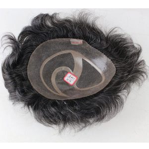 European Virgin Human Hair Toupee for Men 10x8inch Mono Lace with PU Around Slight Wavy Men's Hairpiece Replacement System 3# Color - Image 18