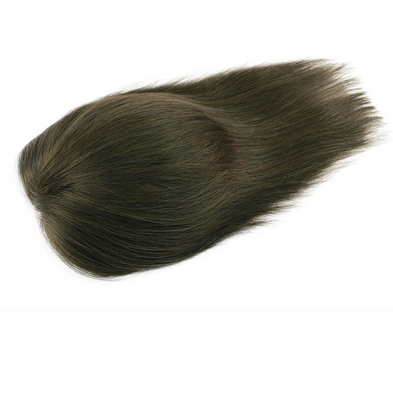 Color #6 French Lace Men Toupee For Men Mono Hair System Bleached and tiny Knots Hair Replacement - Image 7