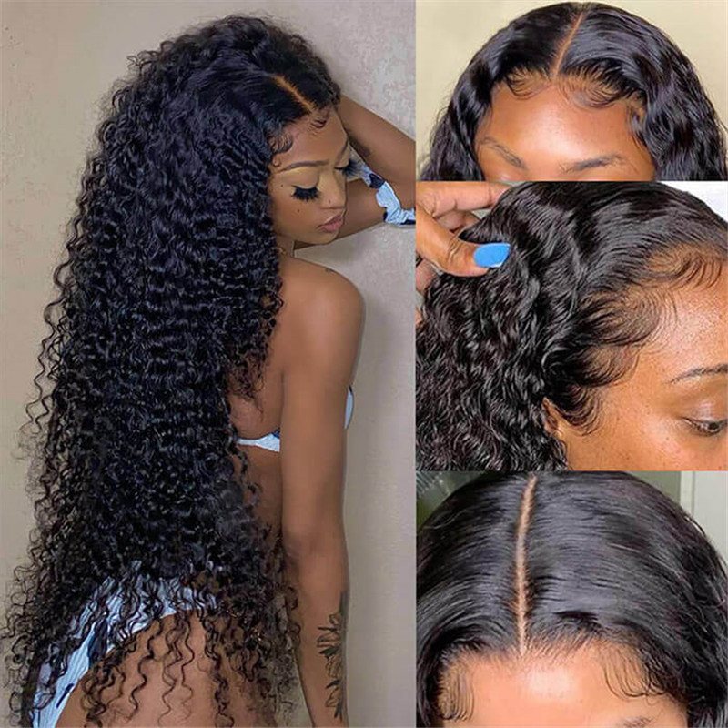 Curly Lace Front Human Hair Wigs 13*6 Hd Transparent Pre-Plucked 10 - 30 Inch For Sale - Image 3