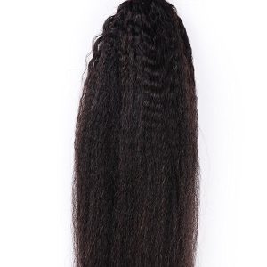 Malaysian Hair With Free Part Kinky Straight Lace Closure With Bundles Unprocessed Soft Human Hair Weave Extension - Image 5