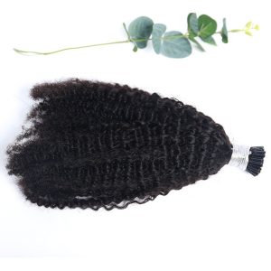 Double Drawn Cuticle Aligned Human Hair Wholesale 10A Micro Beads For Afro Kinky Curly I Tip Hair Extensions