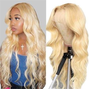 Alternative view of 613 Blonde Color Body Wave Wig 13*4 Hd Transparent Lace Frontal Human Hair Wigs For Women