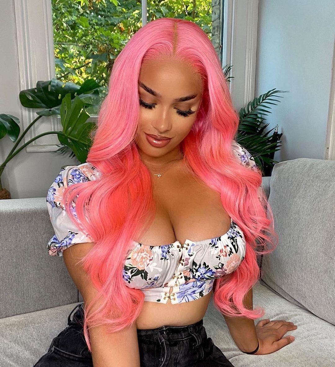 Peruvian Hair Rouge Pink Body Wave Lace Front Wigs