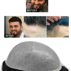PU V-loop Super Thin Skin Hairpiece Ultra Thin Skin Mens Toupee Invisible Men Hair Replacement Poly Disposable Hairpiece Natural Hairline - Image 17