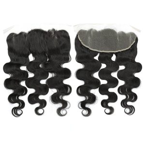 Body Wave 3 Bundles With Lace Frontal(13X4) 8A Unprocessed Human Hair bundles with ear to ear Lace closure Natural Color - Image 4