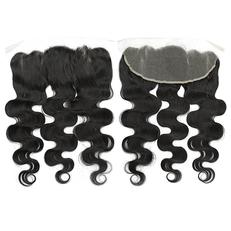 Body Wave 3 Bundles With Lace Frontal(13X4) 8A Unprocessed Human Hair bundles with ear to ear Lace closure Natural Color - Image 4