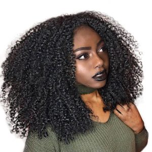 Full Lace Human Hair Wigs Afro Kinky Curly 150% Density Natural Color Natural Hair Line Wig Bleached Knots Natural Baby Hair