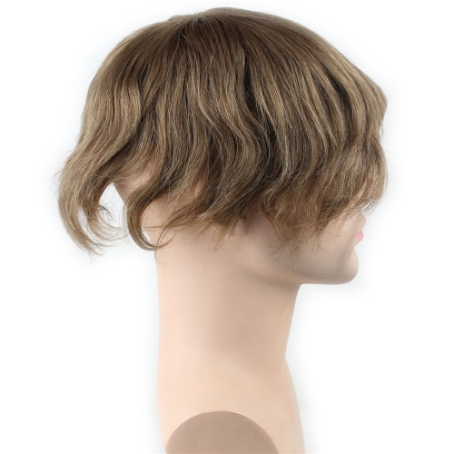 Men's Toupee 10×8 inch Real Human Hair 18# Color Thin Skin Hairpiece Hair Replacement System Monofilament Net Base for Men - Image 5