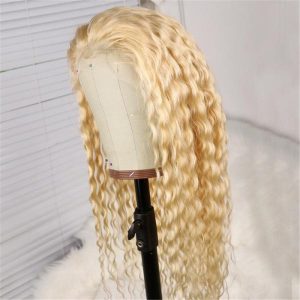 Fashion Peruvian Hair 613 Blonde Lace Front Deep Wave Wig - Image 3