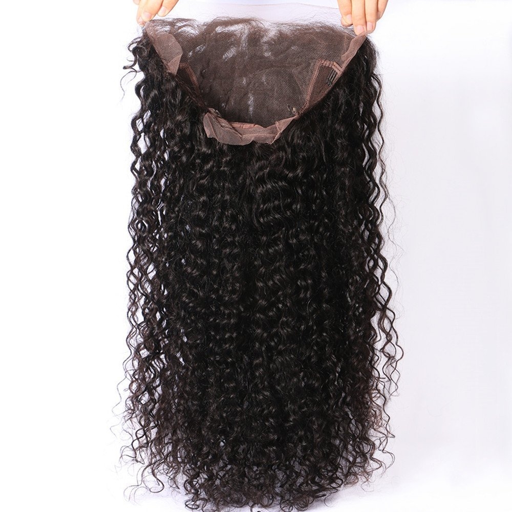 Loose Curly Frontal Lace Wigs Pre Plucked Hairline 150% Density Peruvian Remy 13x6inch Deep Part Human Hair Lace Front Wig For Black Women - Image 4
