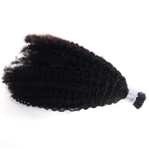 Indian Keratin Virgin Remy I Tip Micro 4B4C Afro Kinky Curly Itip Hair Extensions - Image 5