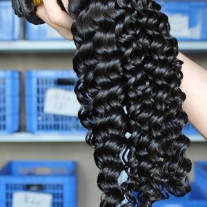 Natural Color Deep Wave Unprocessed Indian Remy Human Hair Weave 3 Bundles - Image 5