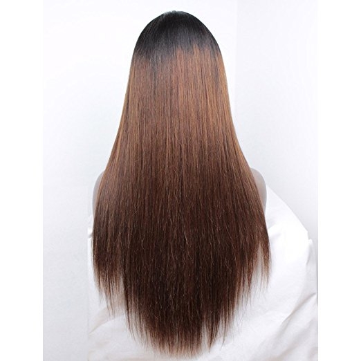 13X6 Lace Front Wigs #1B/#30 Color Straight Ombre Human Hair Wigs With Baby Hair 150% Density unprocessed Brazilian Remy Hair Wig - Image 2