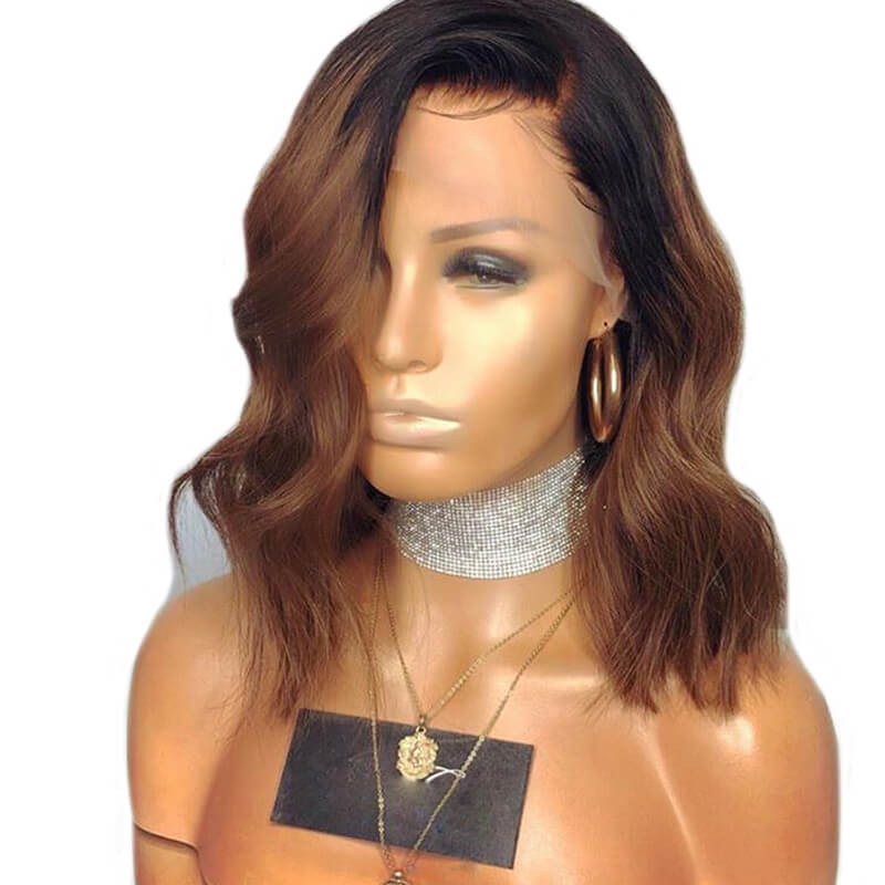Ombre 1bt/30 Lace Front Wigs Natural Wave Brazilian Human Hair Wigs Bleached Knots with Baby Hair - Image 4