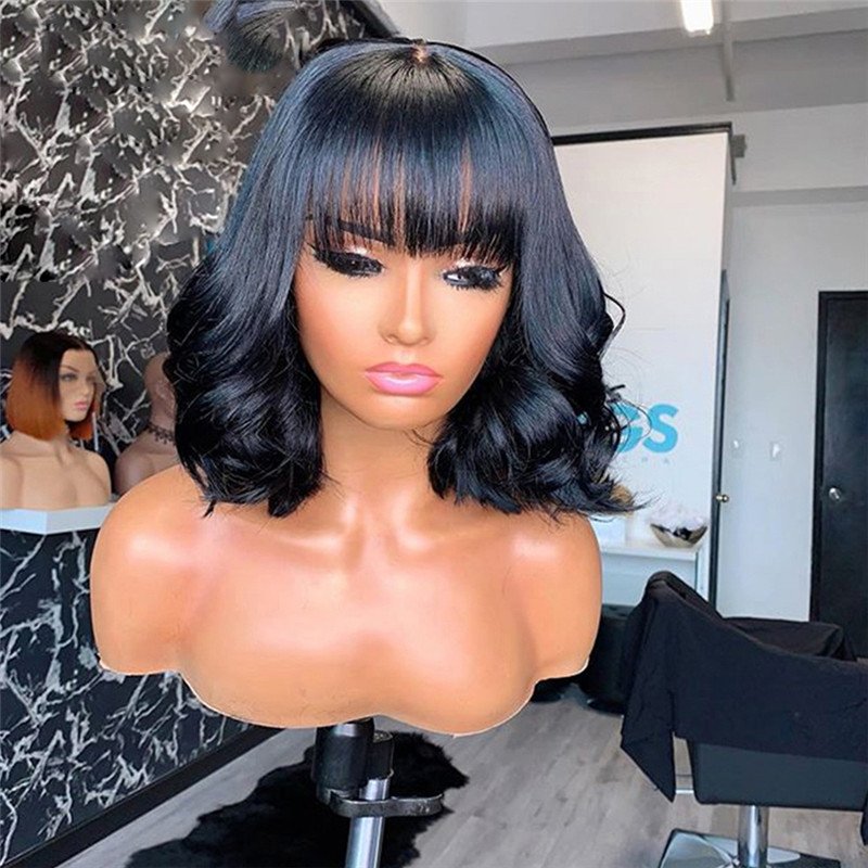 13x4 Lace Front Human Hair Wigs For Black Women Body Wave Lace Front Wig With Bangs 13x6 Wet And Wavy Lace Front Wig - Image 2