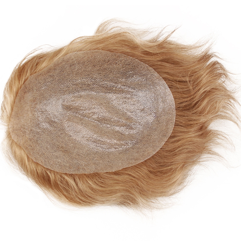 Men's Toupee Human Hair Thin Skin Hairpiece Hair Replacement System Monofilament Net Base for Men (#21) - Image 6