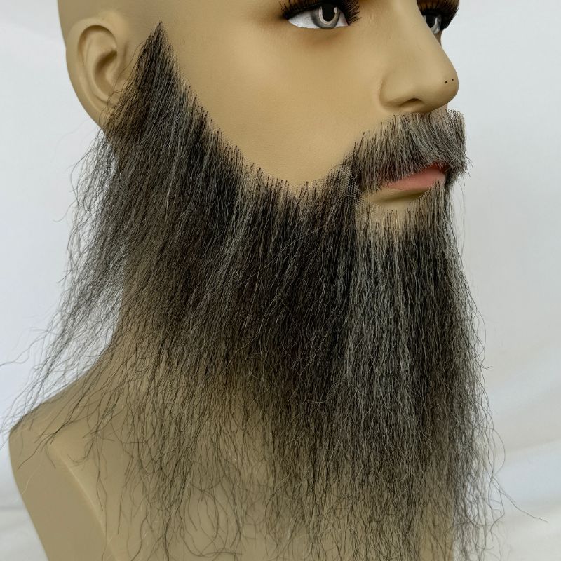 Fake Beard Swiss Lace Fake Beard And Moustache Real Human Hair Handmade Light Beard For Men Invisible Beards For Man White Color - Image 12