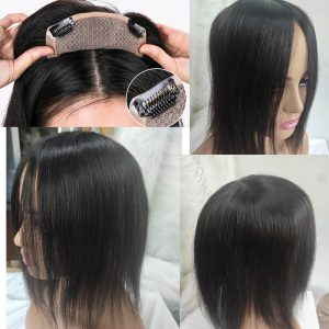 Silk Skin Base Topper Women 100%Virgin Human Hair Piece For Women Clip In Crown Topper Hand-made Toppee Hair Closure - Image 3