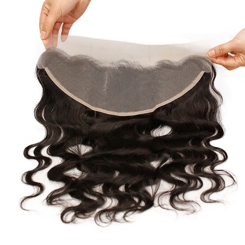 Human Hair Lace Frontal Transparent Lace Frontal Closures With Natural Baby Hair Brazilian Body Wave Remy Hair 13x4 Closure - Image 2