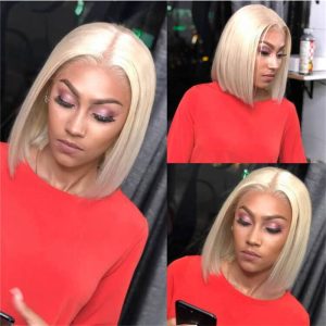 Blonde 613 Bob Wig Straight Hair 4*4 Hd Lace Closure Wig Pre Plucked 100% Human Hair Wigs - Image 2