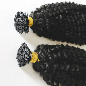 Indian K Tip Hair Extensions Human Hair Curly Flat K Tip Extensions Curly K Flat Tip Virgin Hair Keratin Flat Microlinks Raw Hair Extensions for Black Women - Image 3