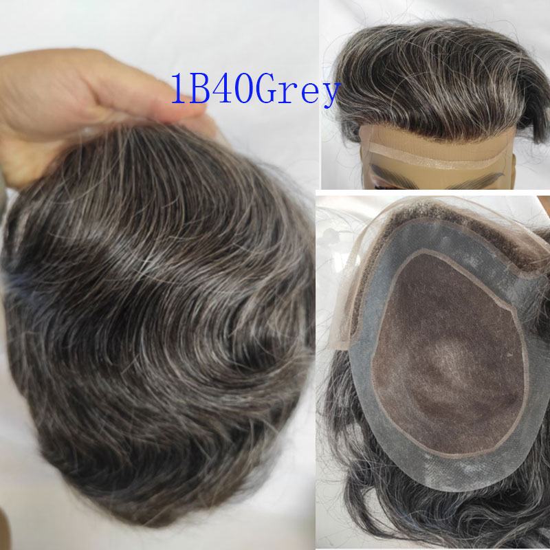 Men's Toupee 10"x8" Human Hair Thin Skin Hairpiece Hair Replacement Wigs Mono Lace Net Base for Men #21 Ash Blonde Color - Image 37