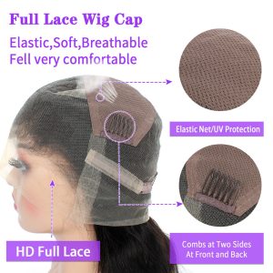 Hidden Knots Full Lace Wigs Deep Curly 150% Density Brazilian Hair Natural Hair Line Pre-Plucked Unprocessed Human Hair Natural Color Can Be Dyed - Image 6