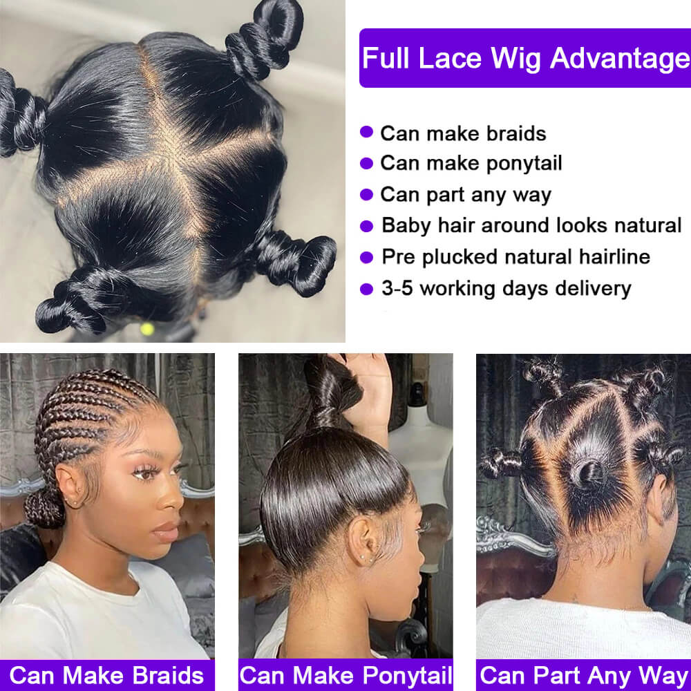 Real Human Hair Wigs Body Wave 150% Density Glueless Full Lace Wig With Baby Hair Pre-Plucked Natural Hair Line - Image 8